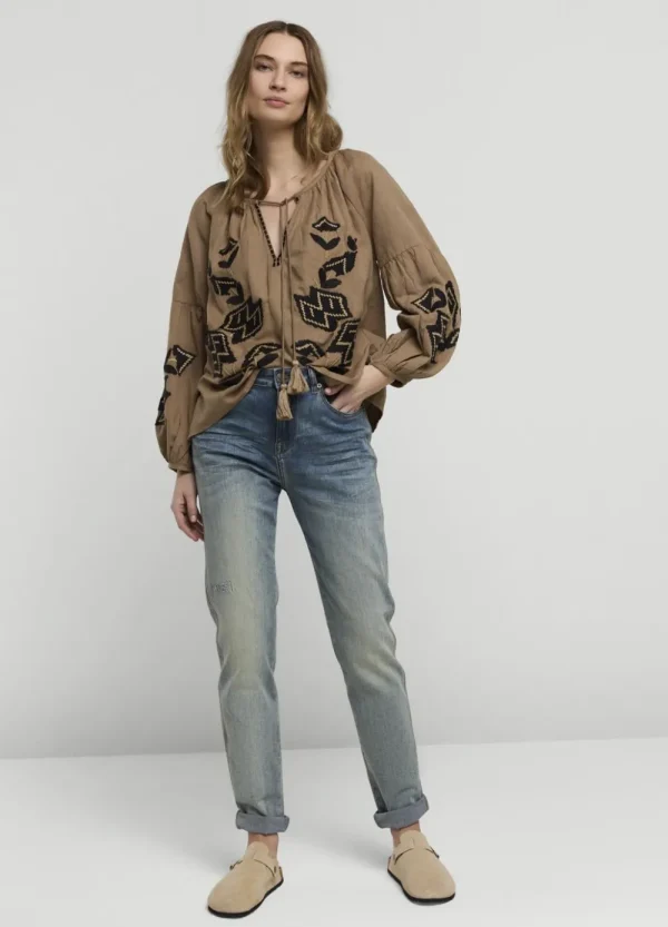 Vrouwen Summum Woman Blouses | Blouse In Linnenmix