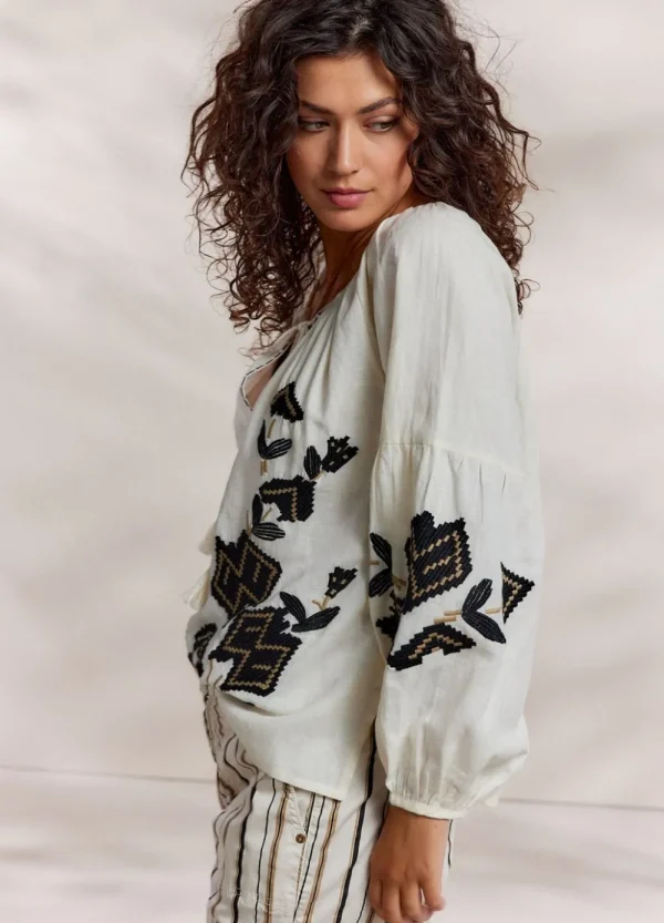 Vrouwen Summum Woman Blouses | Blouse In Linnenmix