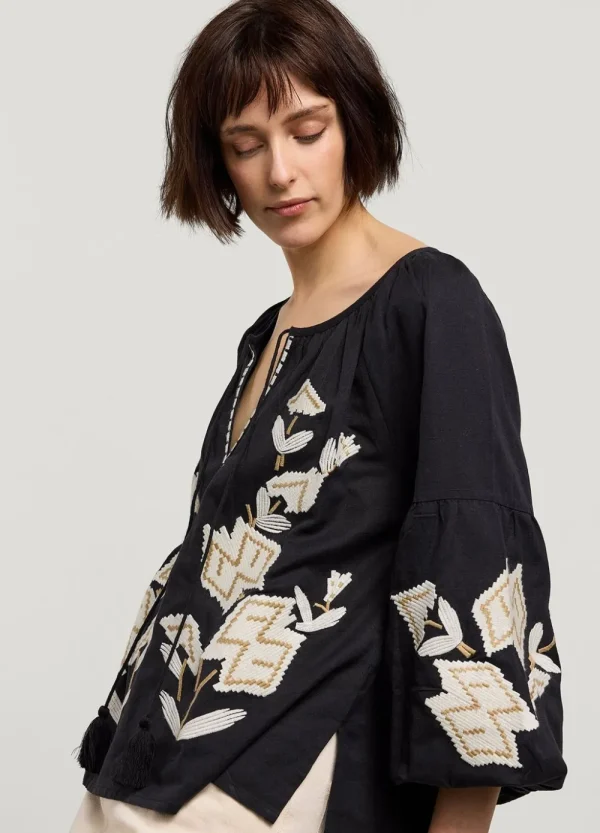 Vrouwen Summum Woman Blouses | Blouse In Linnenmix