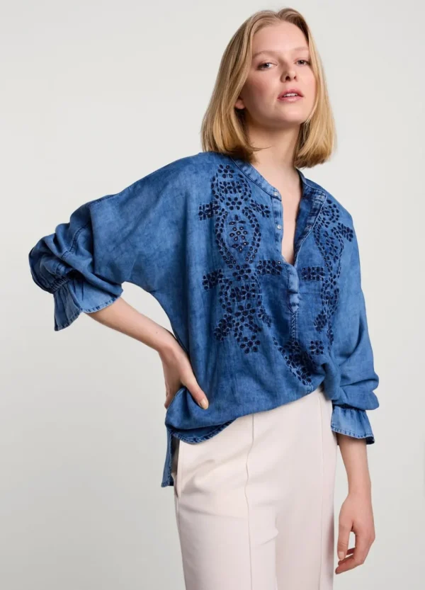 Vrouwen Summum Woman Blouses | Blouse Met Broderie Anglaise