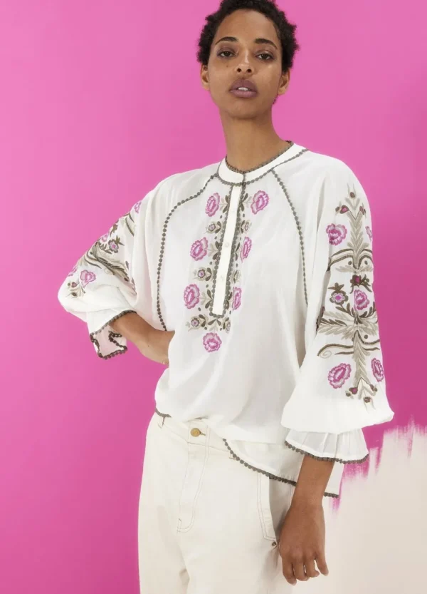 Vrouwen Summum Woman Blouses | Blouse Met Gebloemd Borduurwerk