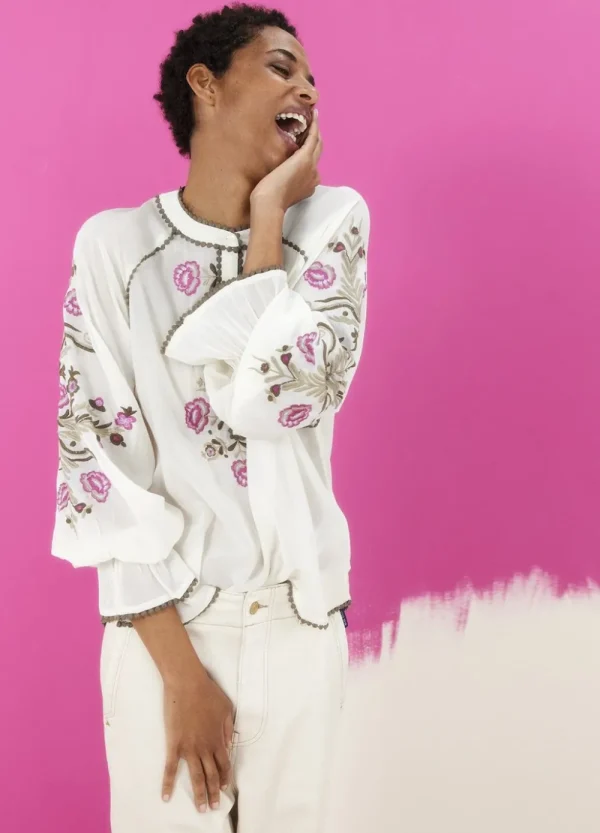 Vrouwen Summum Woman Blouses | Blouse Met Gebloemd Borduurwerk