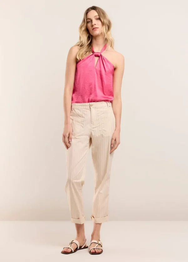 Vrouwen Summum Woman Broeken & Jumpsuits | Broek Met Metallic Streep