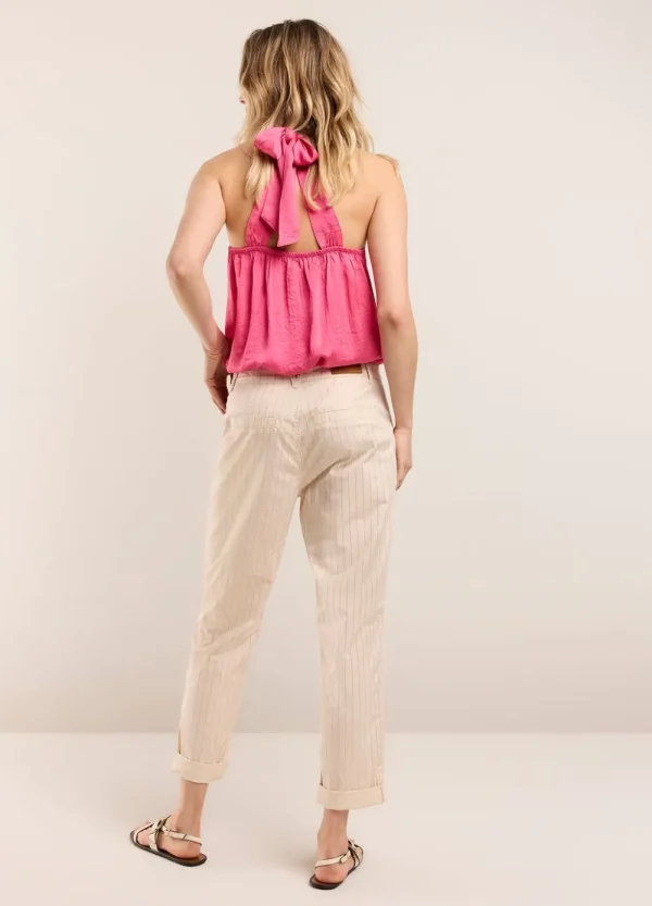 Vrouwen Summum Woman Broeken & Jumpsuits | Broek Met Metallic Streep