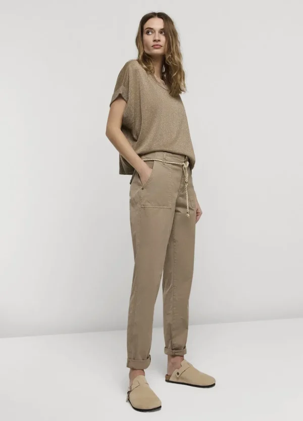 Vrouwen Summum Woman Broeken & Jumpsuits | Broek Met Opgestikte Zakken