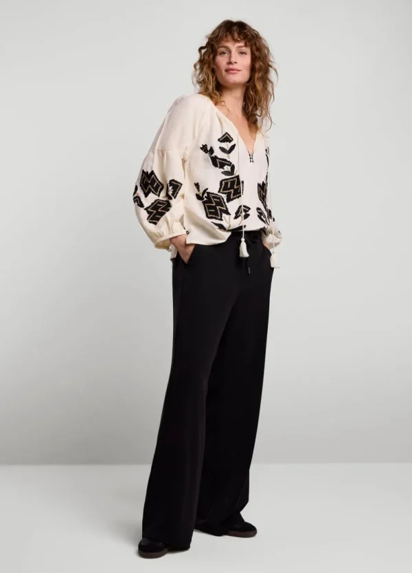 Vrouwen Summum Woman Broeken & Jumpsuits | Broek Met Wijde Pijpen