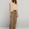 Vrouwen Summum Woman Broeken & Jumpsuits | Cargobroek Elastische Taille