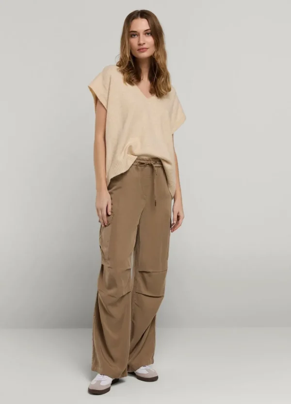 Vrouwen Summum Woman Broeken & Jumpsuits | Cargobroek Elastische Taille