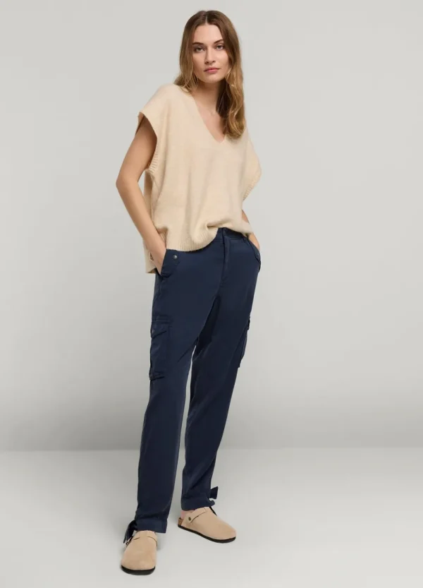 Vrouwen Summum Woman Broeken & Jumpsuits | Cargobroek Met Strik