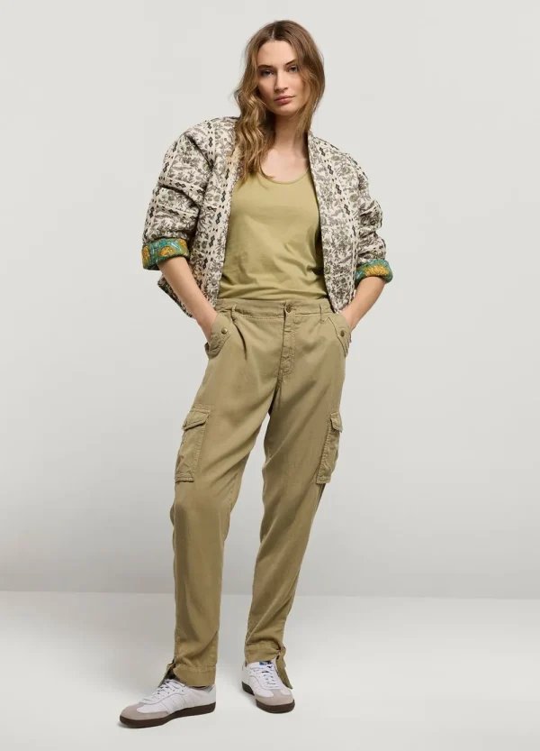 Vrouwen Summum Woman Broeken & Jumpsuits | Cargobroek Met Strik