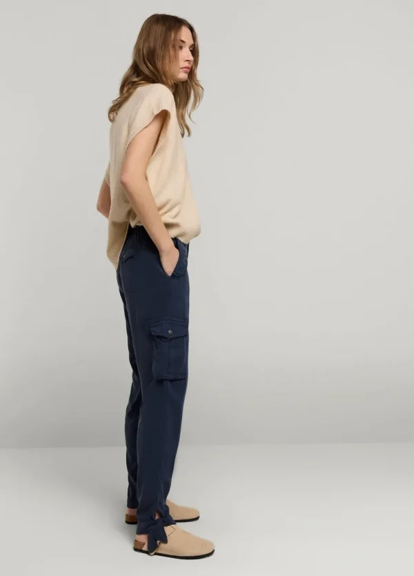 Vrouwen Summum Woman Broeken & Jumpsuits | Cargobroek Met Strik