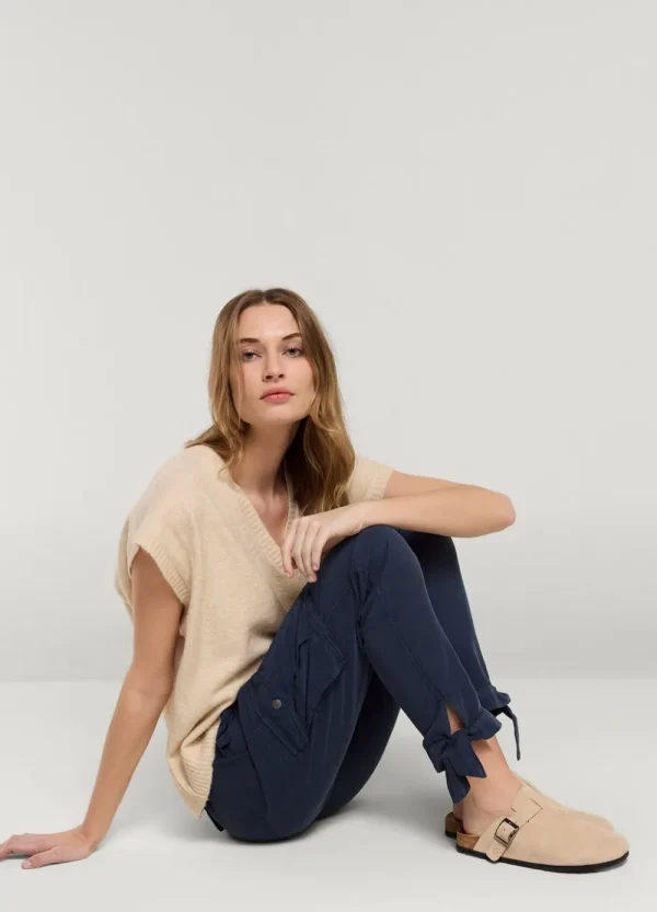 Vrouwen Summum Woman Broeken & Jumpsuits | Cargobroek Met Strik