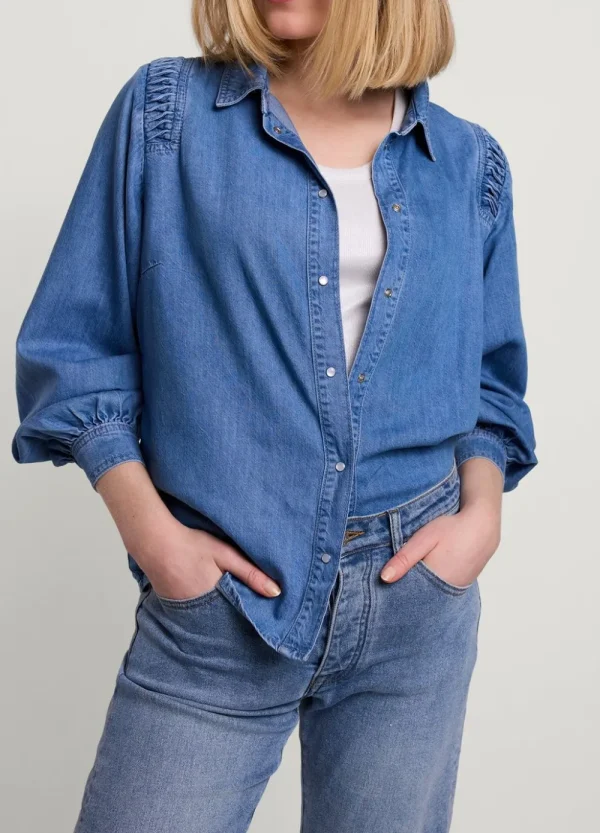Vrouwen Summum Woman Blouses | Denim Blouse Met Knoopjes
