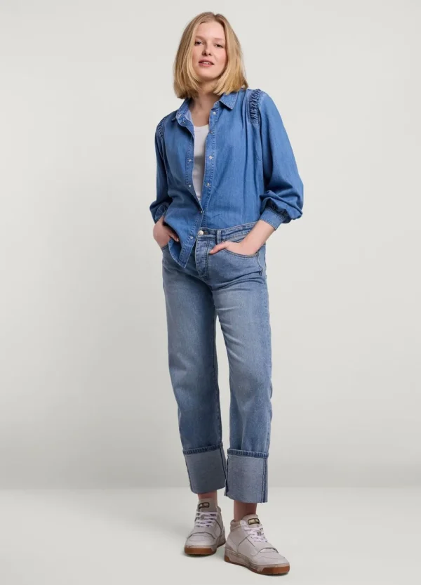 Vrouwen Summum Woman Blouses | Denim Blouse Met Knoopjes