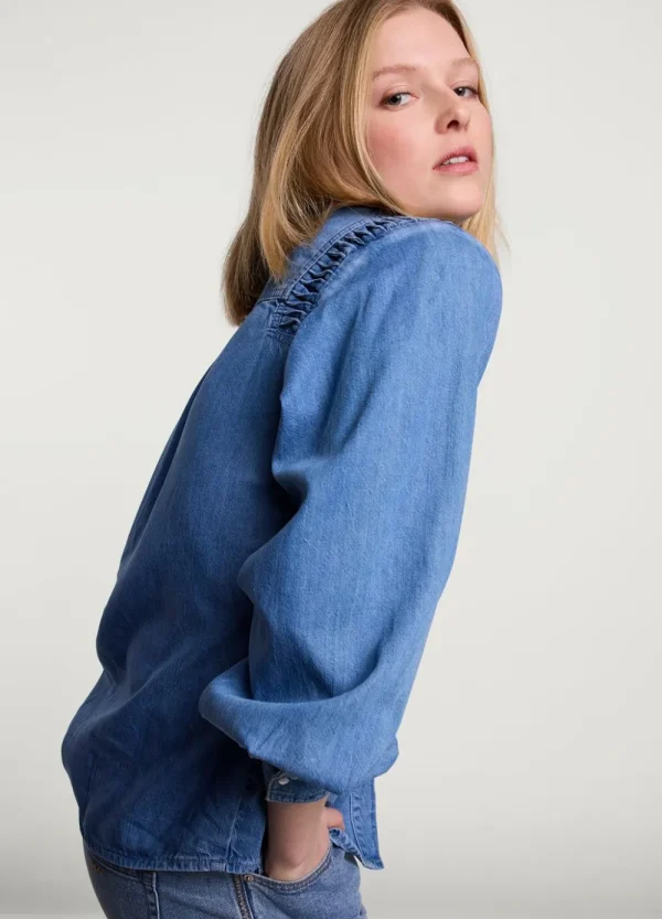 Vrouwen Summum Woman Blouses | Denim Blouse Met Knoopjes