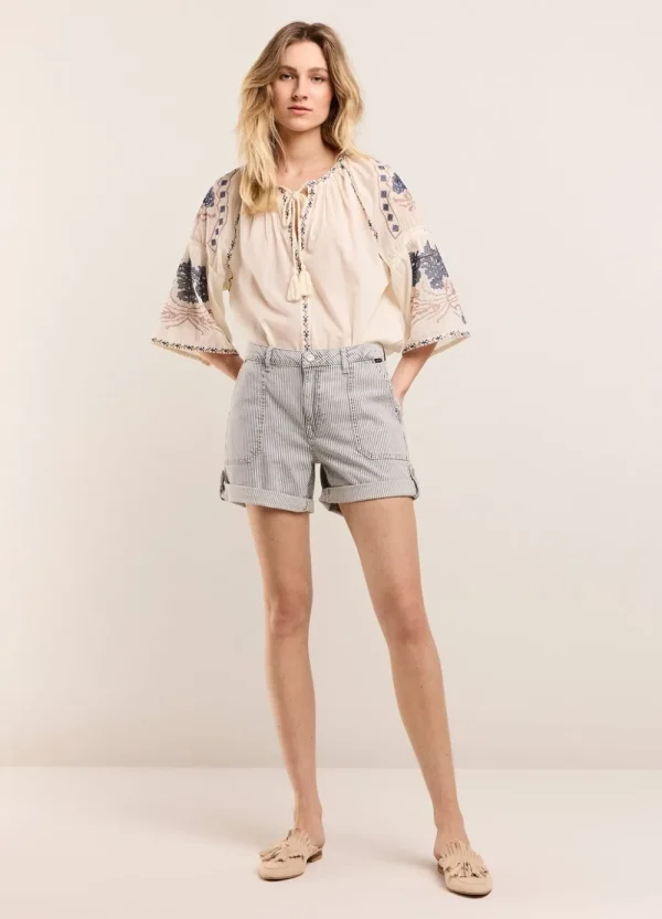 Vrouwen Summum Woman Shorts | Denim Streepjesshort