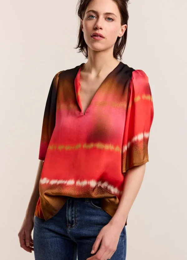 Vrouwen Summum Woman Tops & T-Shirts | Faded Top Met Vlindermouw