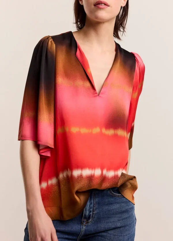 Vrouwen Summum Woman Tops & T-Shirts | Faded Top Met Vlindermouw