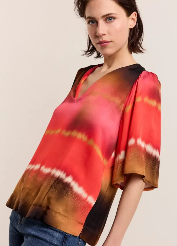 Vrouwen Summum Woman Tops & T-Shirts | Faded Top Met Vlindermouw