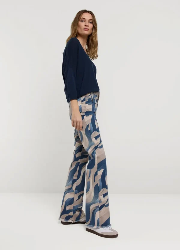 Vrouwen Summum Woman Broeken & Jumpsuits | Flared Broek Met Print