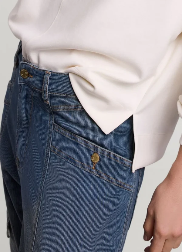Vrouwen Summum Woman Jeans | Gestreepte Cargo Jeans