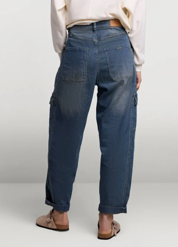 Vrouwen Summum Woman Jeans | Gestreepte Cargo Jeans