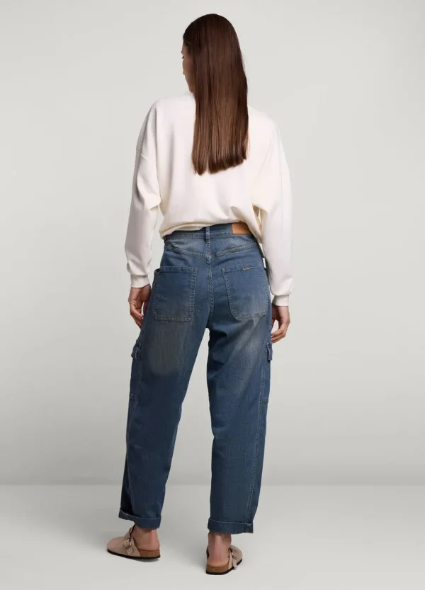Vrouwen Summum Woman Jeans | Gestreepte Cargo Jeans