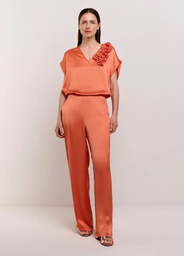 Vrouwen Summum Woman Broeken & Jumpsuits | Glanzende Lange Broek