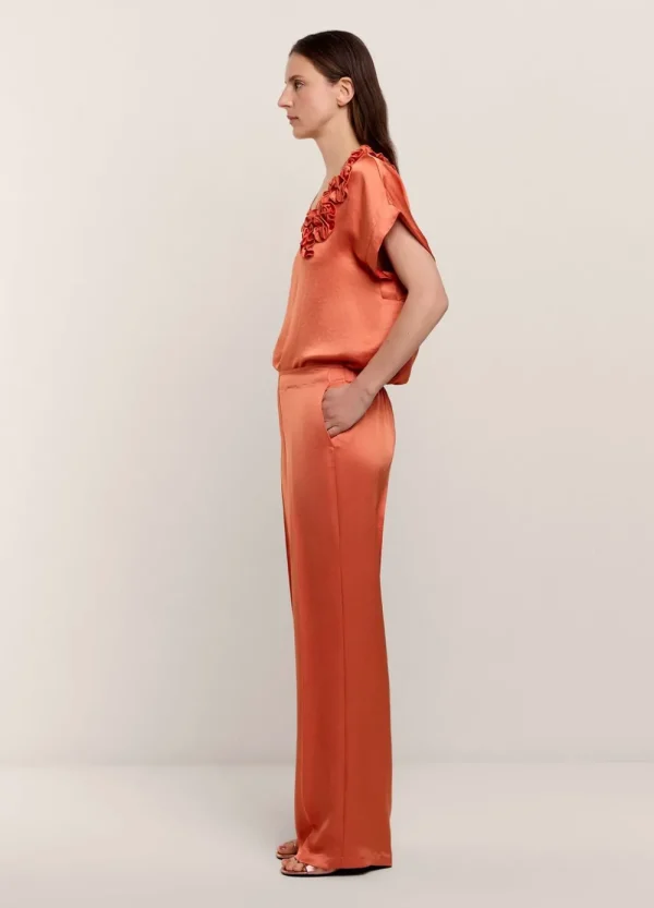 Vrouwen Summum Woman Broeken & Jumpsuits | Glanzende Lange Broek