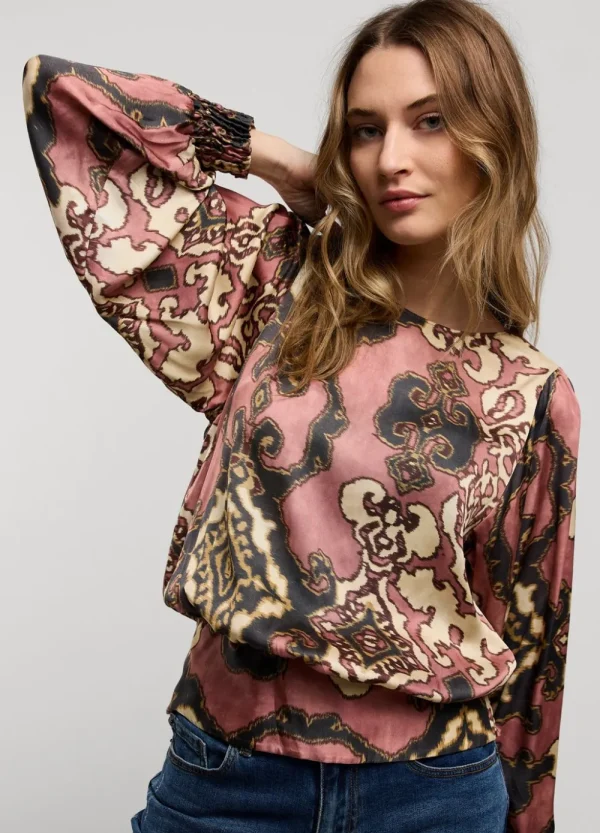 Vrouwen Summum Woman Tops & T-Shirts | Glanzende Top Met Smok