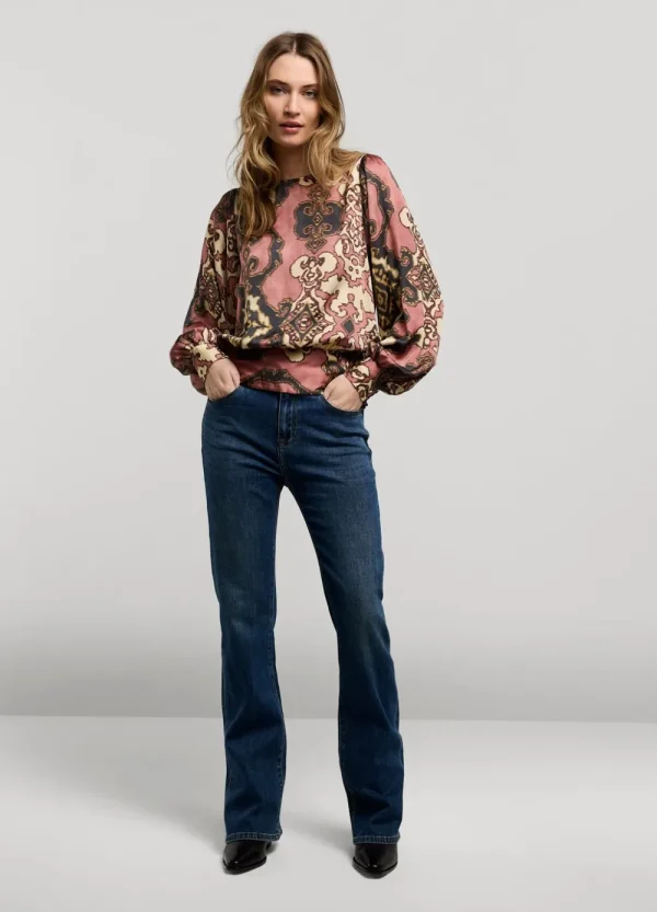 Vrouwen Summum Woman Tops & T-Shirts | Glanzende Top Met Smok
