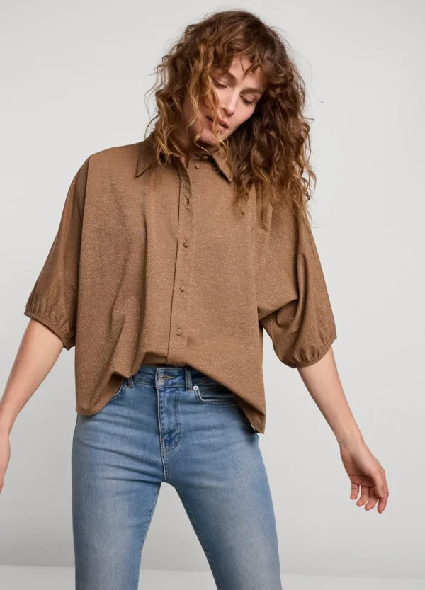 Vrouwen Summum Woman Blouses | Glimmende Overhemdblouse