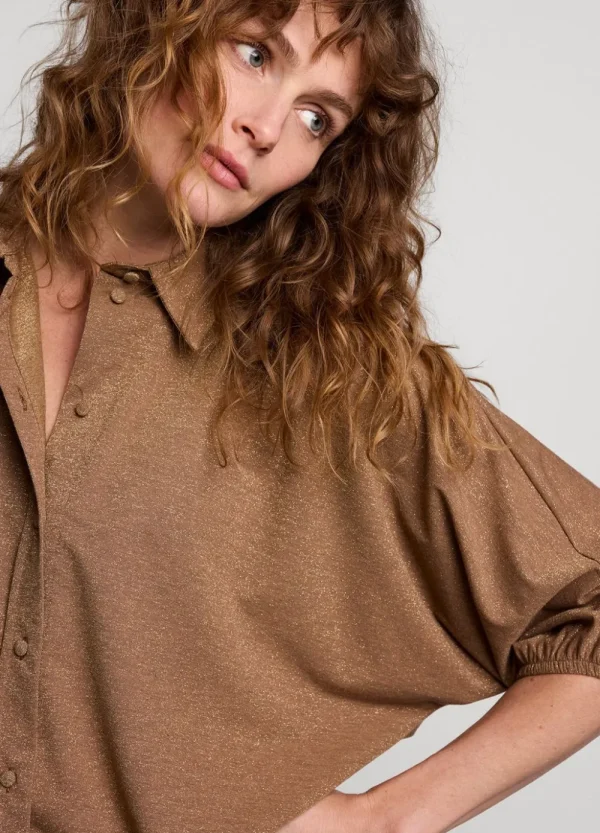Vrouwen Summum Woman Blouses | Glimmende Overhemdblouse