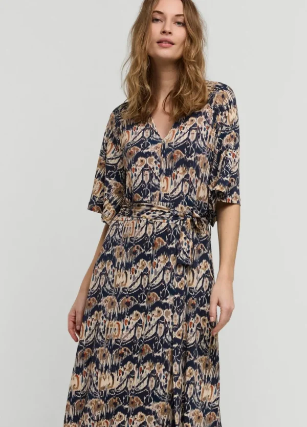 Vrouwen Summum Woman Jurken | Ikatprint Jurk Met Polokraag