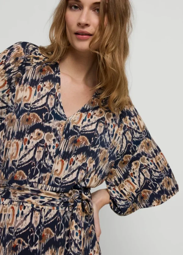 Vrouwen Summum Woman Jurken | Ikatprint Jurk Met Polokraag