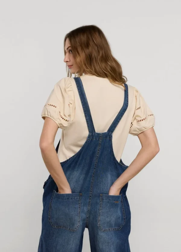 Vrouwen Summum Woman Tops & T-Shirts | Jersey Top Met Broderie Anglaise