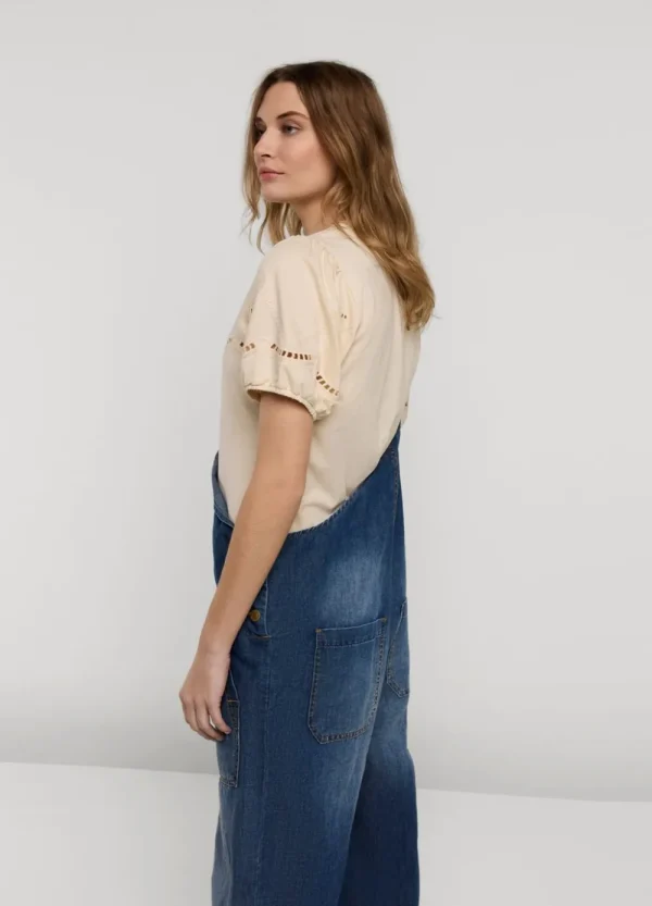 Vrouwen Summum Woman Tops & T-Shirts | Jersey Top Met Broderie Anglaise