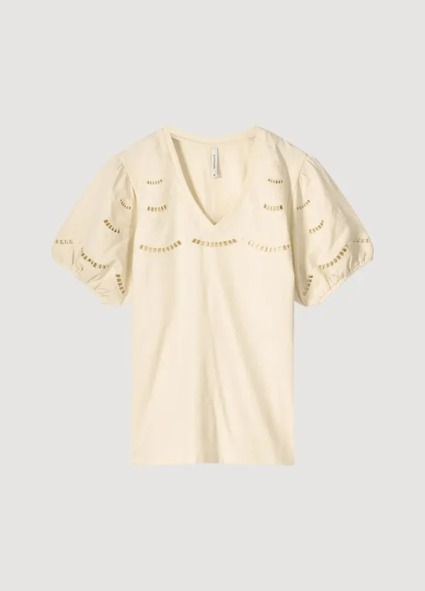 Vrouwen Summum Woman Tops & T-Shirts | Jersey Top Met Broderie Anglaise