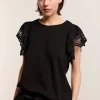 Vrouwen Summum Woman Tops & T-Shirts | Jersey Top Met Kant