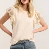 Vrouwen Summum Woman Tops & T-Shirts | Jersey Top Met Kant