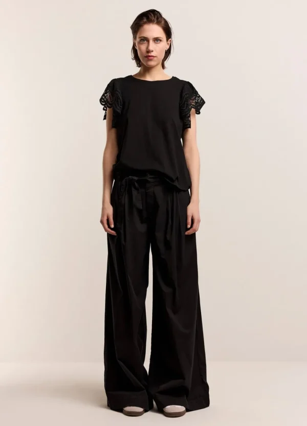 Vrouwen Summum Woman Tops & T-Shirts | Jersey Top Met Kant