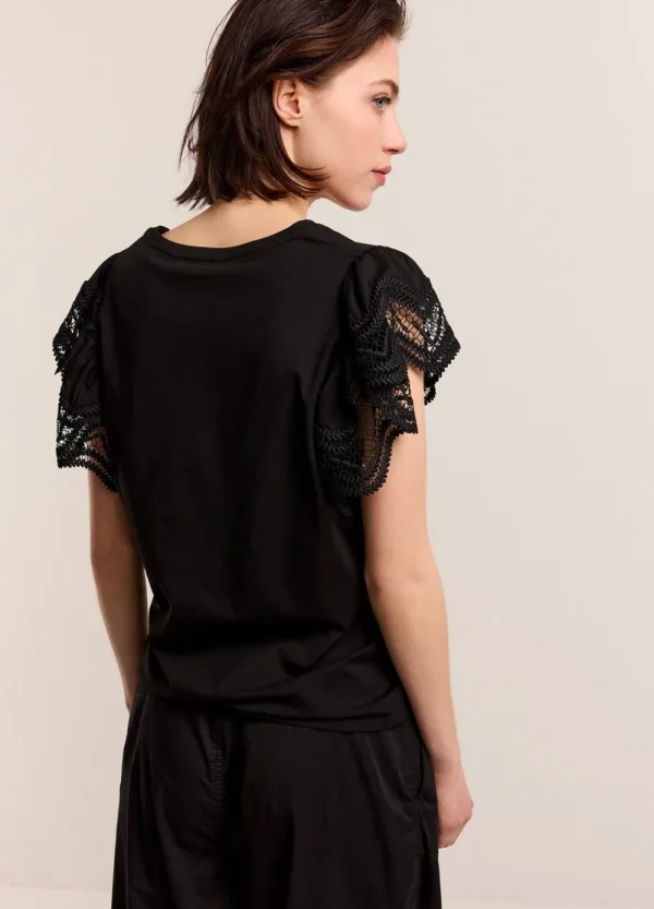 Vrouwen Summum Woman Tops & T-Shirts | Jersey Top Met Kant