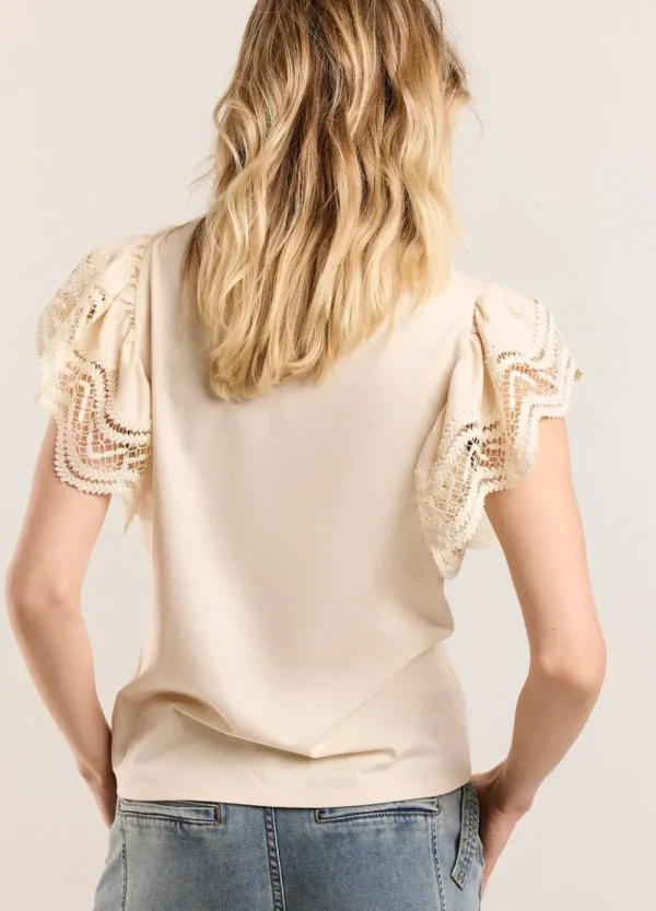 Vrouwen Summum Woman Tops & T-Shirts | Jersey Top Met Kant