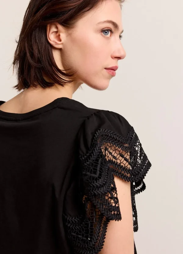 Vrouwen Summum Woman Tops & T-Shirts | Jersey Top Met Kant