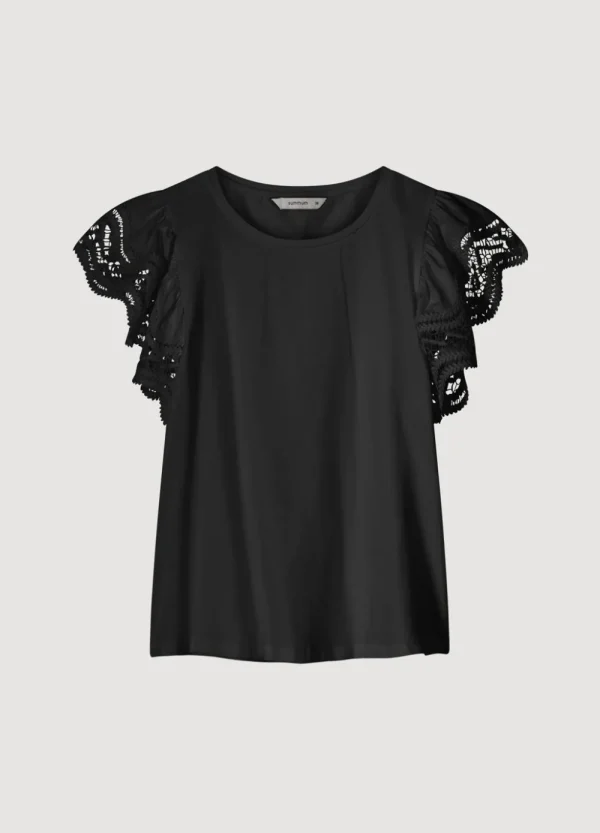 Vrouwen Summum Woman Tops & T-Shirts | Jersey Top Met Kant