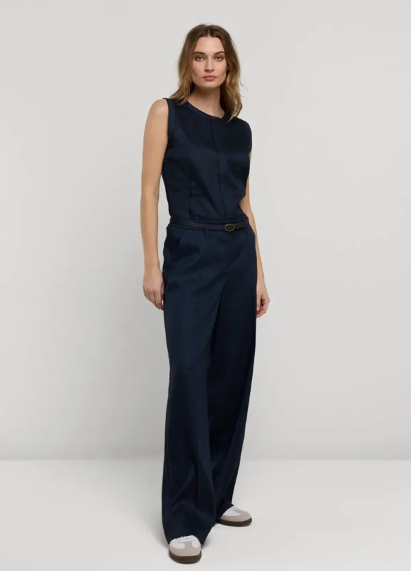 Vrouwen Summum Woman Broeken & Jumpsuits | Linnen Broek Wijde Pijpen