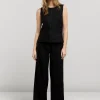 Vrouwen Summum Woman Broeken & Jumpsuits | Linnen Broek Wijde Pijpen