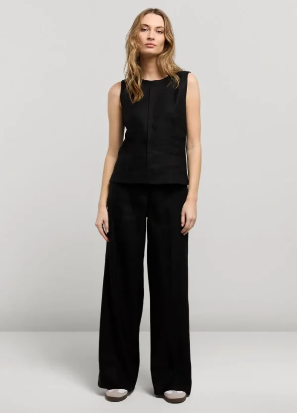 Vrouwen Summum Woman Broeken & Jumpsuits | Linnen Broek Wijde Pijpen