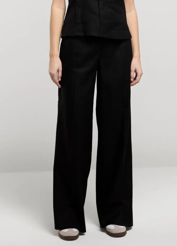 Vrouwen Summum Woman Broeken & Jumpsuits | Linnen Broek Wijde Pijpen