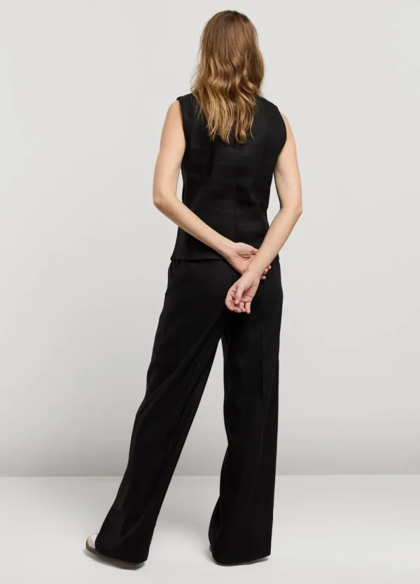 Vrouwen Summum Woman Broeken & Jumpsuits | Linnen Broek Wijde Pijpen